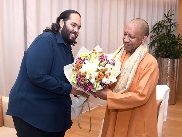 Anant Ambani meets Uttar Pradesh Chief Minister Yogi Adityanath in Mumbai (Photo: X @myogiadityanath)