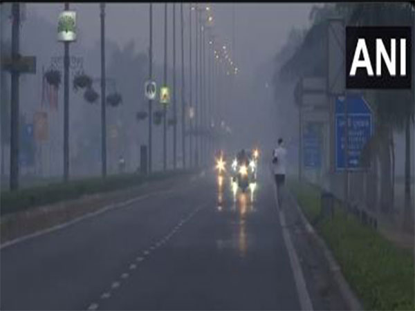 A thin layer of fog covered parts of Delhi. Morning visuals from Shanti Path (Photo/ANI)