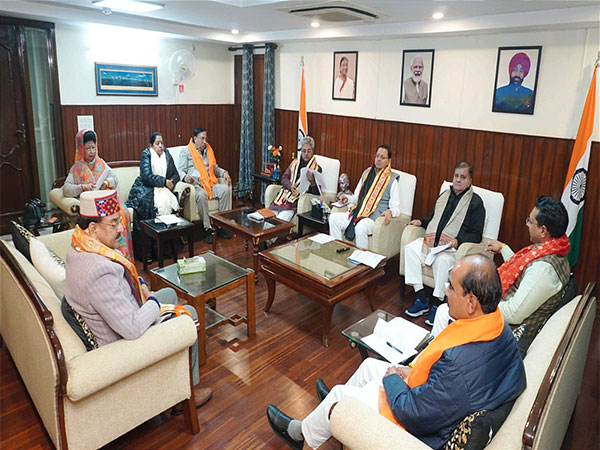 Uttarakhand Chief Minister Pushkar Singh Dhami hold meeting with MPs (Photo/ANI)