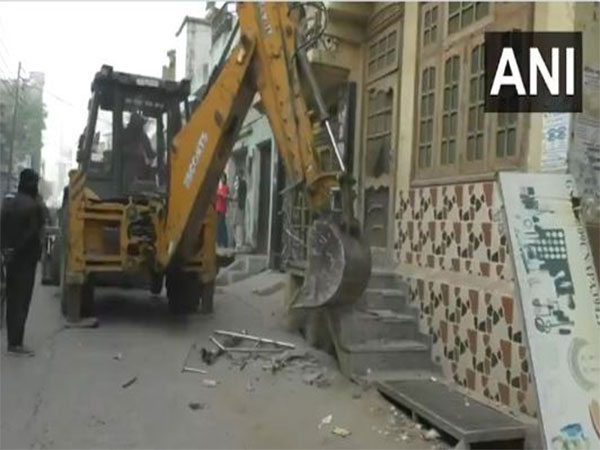 Anti-encroachment drive in Uttar Pradesh's Sambhal district (Photo/ANI)
