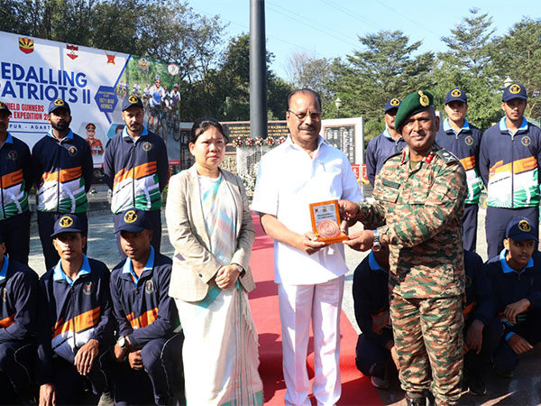 Tripura Governor Indra Sena Reddy Nallu and Tripura Minister of Industries & Commerce Santana Chakma (left) at the event. (Photo/ANI)