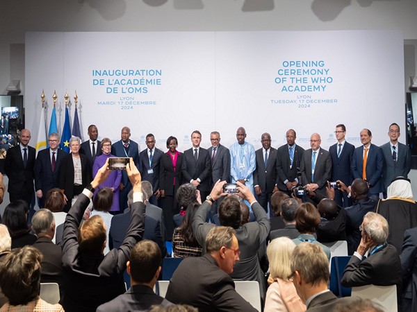 A visual from the opening of the WHO Academy in Lyon.  (Photo/ @EmmanuelMacron)