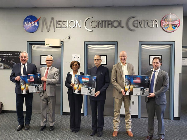Ambassador Vinay Kwatra at the Johnson Space Center with Deputy Sec State Kurt Campbell and Deputy National Security Advisor Jon Finer (Photo/@AmbVMKwatra)
