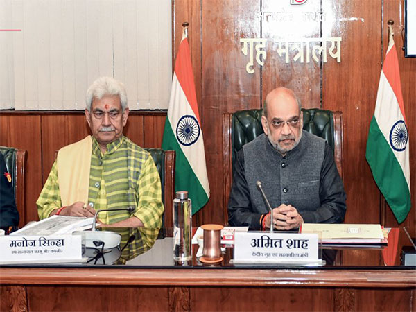 Amit Shah chairs a meeting to review the security situation in Jammu and Kashmir (Photo/ANI)