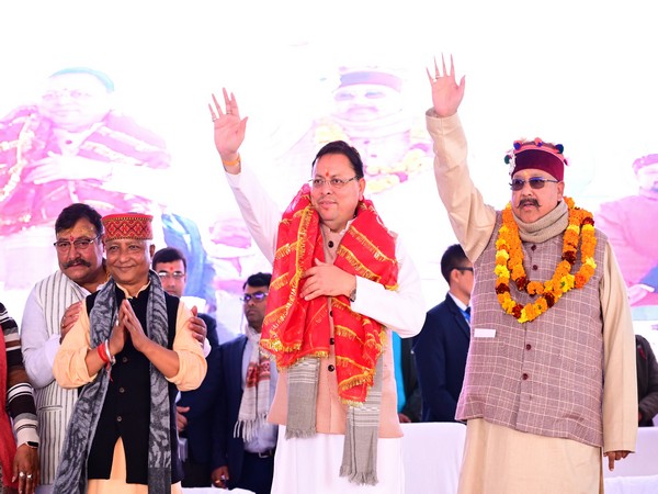  Uttarakhand Chief Minister Pushkar Singh Dhami (centre) at the event on Thursday. (Photo/ANI)
