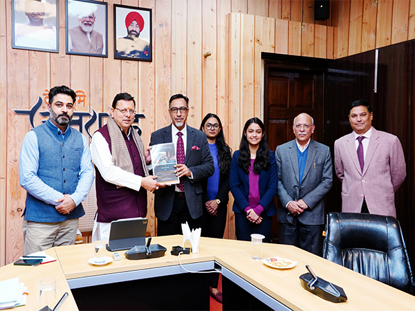 Uttarakhand Chief Minister Pushkar Singh Dhami at meeting  (Photo/ ANI)