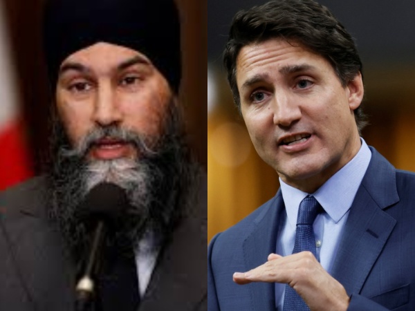 NDP leader Jagmeet Singh, Canadian PM Justin Trudeau (File photo)