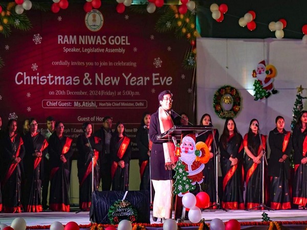Delhi CM Atishi participates in Christmas celebrations. (Photo/ANI)