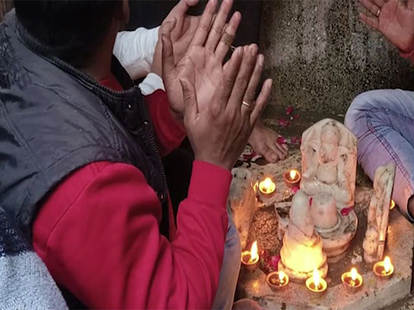 Puja performed at a newly discoverd temple in Aligarh. (Photo/ANI)