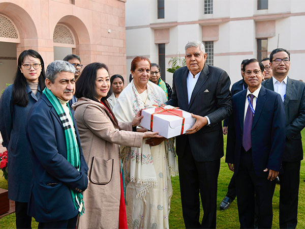 Vice President Jagdeep Dhankhar celebrates Christmas with Rajya Sabha Secretariat employees (Photo/ X @VPIndia)