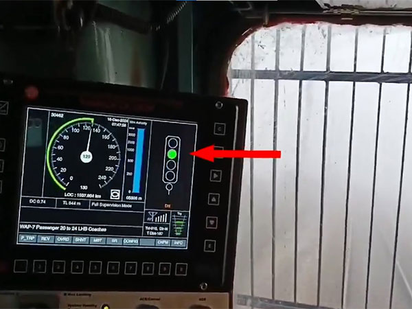 Visuals from a train using Kavach system (Photo Credit: X/@AshwiniVaishnaw)