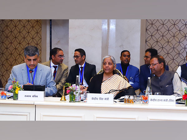 Union Minister Nirmala Sitharaman along with officials (Photo/@FinMinIndia)