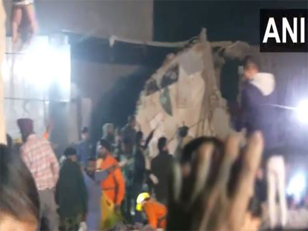 Visuals of the building collapse site (Photo/ANI)