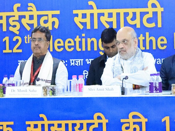 Tripura Chief Minister Manik Saha and Union Home Minister Amit Shah. (Photo/ANI)