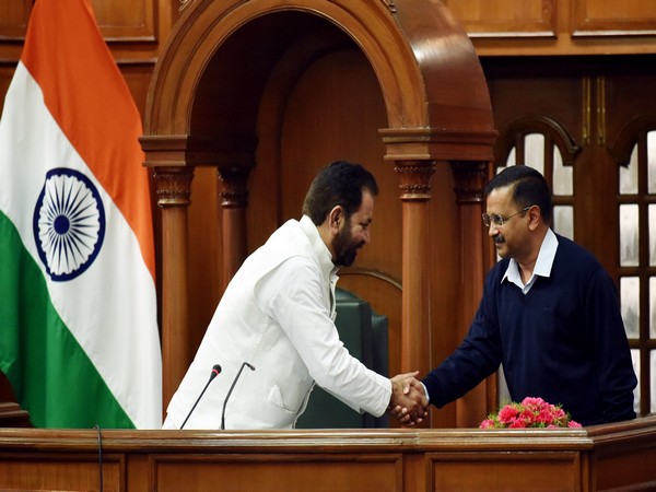 Delhi Chief Minister Arvind Kejriwal with Matia Mahal MLA  Shoaib Iqbal (File Photo/ANI)