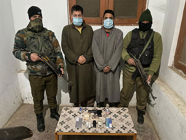 Police apprehended two suspected persons, arms ammunition recovered (Photo/ANI)