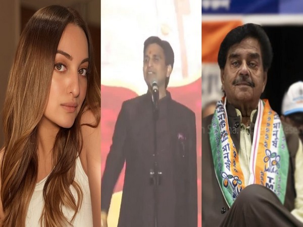 Kumar Vishwas (Photo/ANI) Sonakshi Sinha, Shatrughan Sinha (Photo/@aslisona, shatrughansinhaofficial)