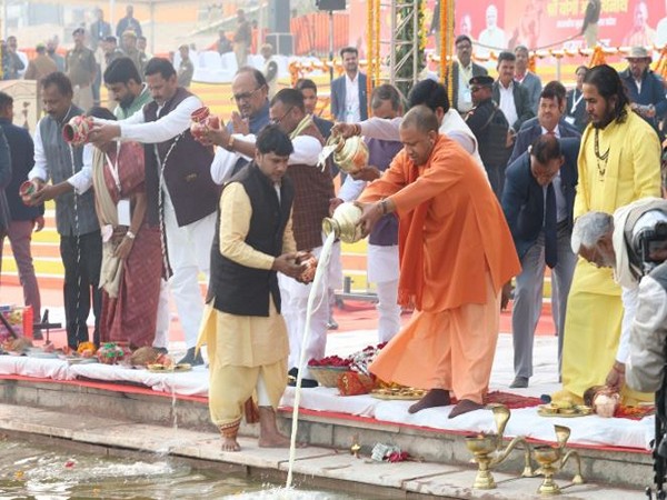UP Chief Minister Yogi Adityanath in Prayagraj (Photo/X: @CMOfficeUP) 