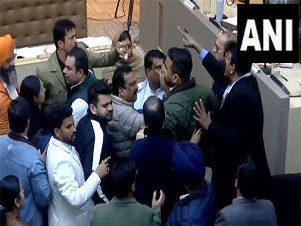 A scuffle erupted between Congress and BJP councillors (Photo/ANI)  
