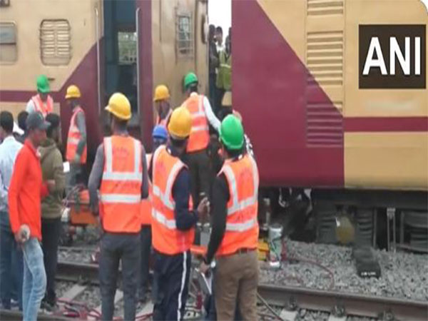 Restoration work underway near Gujarat's Kim railway station after train derailment (Photo/ANI)