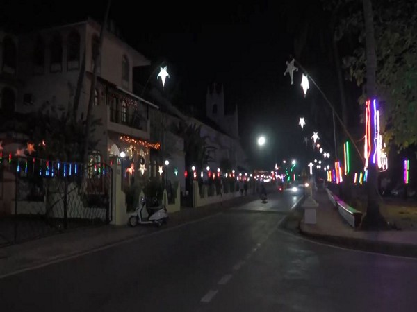 Streets in Goa's Panaji decked up on Christmas eve. (Photo/ANI)