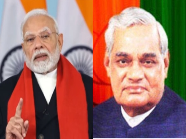 Prime Minister Narendra Modi with former PM Atal Bihari Vajpayee (Photo/ANI)