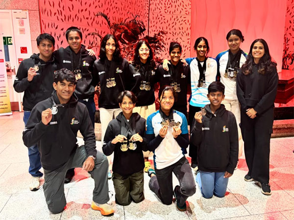 Odisha swimmers after winning medal in KwaZulu-Natal Short Course Swimming Championships (Image: Odisha IIS))