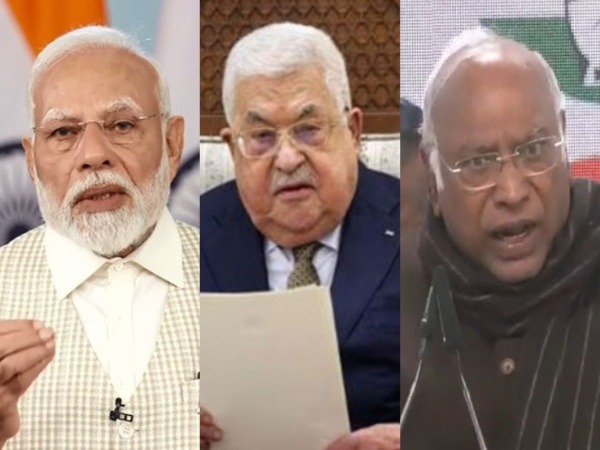 PM Narendra Modi (left), Palestine President Mahmoud Abbas (middle), Congress President Mallikarjun Kharge (File Photos) (Image Credit: Reuters)