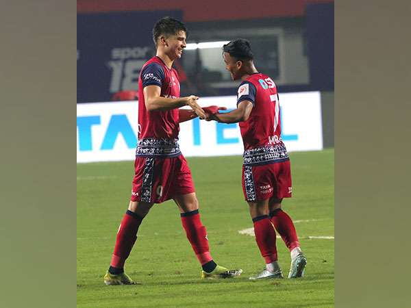 JFC's Javier Siverio celebrating with teammate Imran Khan after scoring. (Picture: ISL)