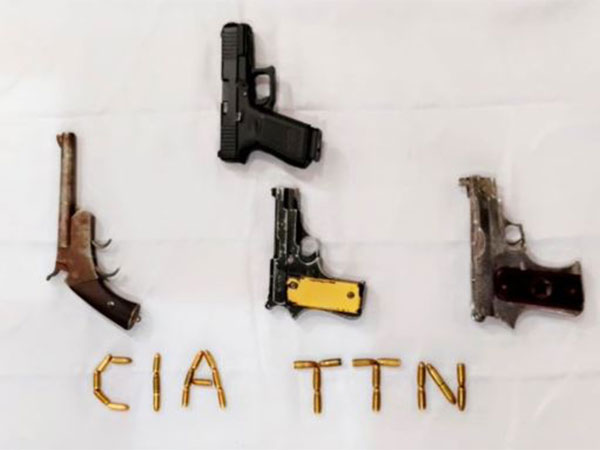 Punjab police recovered four weapons including a Glock 9mm pistol.(Photo/ANI)