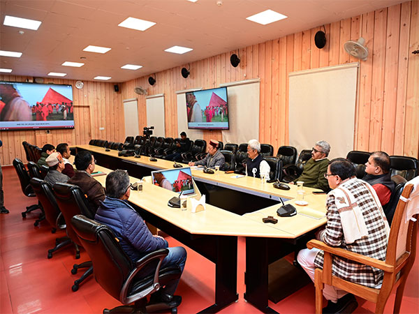 Uttarakhand CM Dhami listens to 117th edition of Mann Ki Baat (Photo/ANI) 