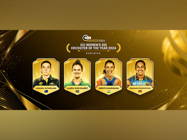 The nominees for the ICC Women's ODI Cricketer of the Year award. (ANI)