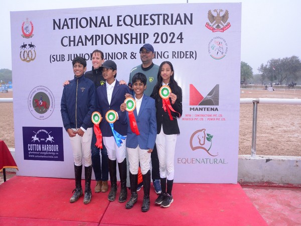 Eashaan Sundaram, Ahan Jaisinghani after winning at Junior National Equestrian Championship 2024 (Image: EFI)