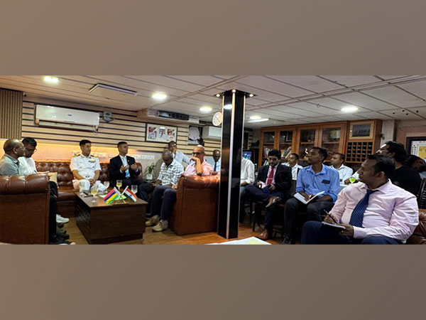 Joint coordination meeting between officers of India and Mauritius  onboard INS Sarvekshak (Photo/ X@indiannavy)