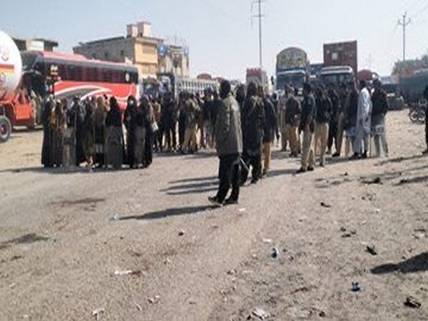 Protesters at the site (Image: X@MahrangBaloch_)