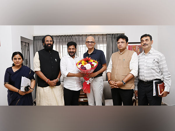 Telangana CM Revanth Reddy meets Microsoft President Satya Nadella in Hyderabad (Image: X/@TelanganaCMO)