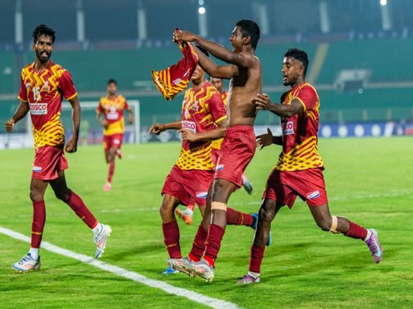 Players celebrating the goal (Photo: AIFF) 