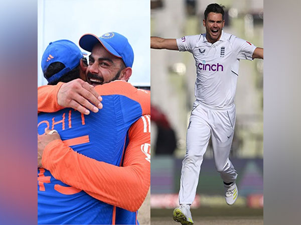 Rohit Sharma and Virat Kohli (left) and James Anderson (right). (Photo- ICC and ECB websites)