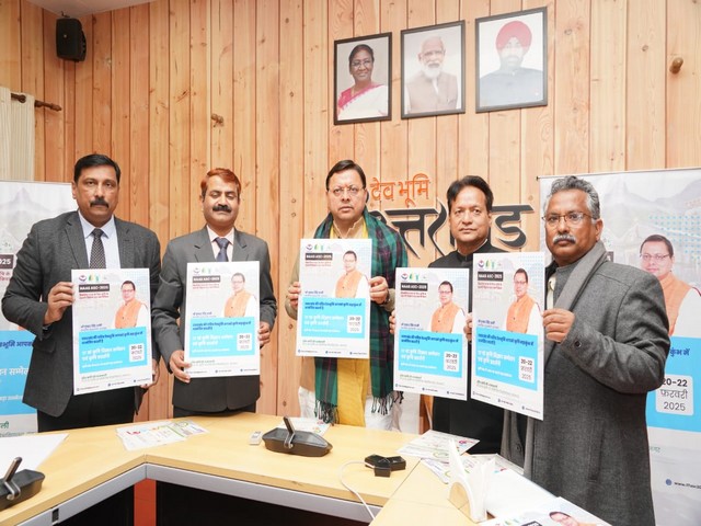 Uttarakhand CM Pushkar Singh Dhami releases brochure, poster of 17th Krishi Vigyan Sammelan (Photo/ANI)