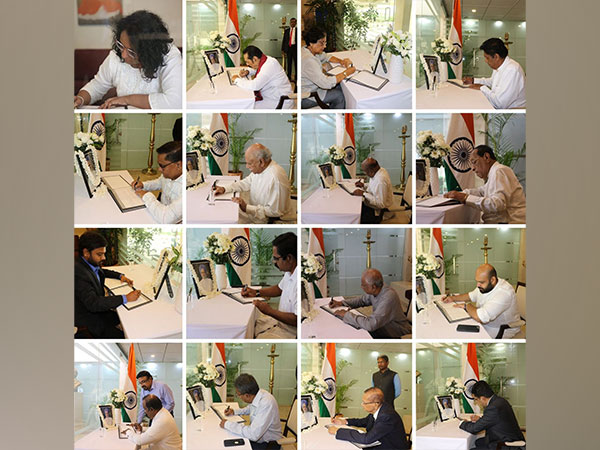 Sri Lankan leaders writing condolence messages on the demise of former PM Manmohan Singh. (Photo/ X@IndiainSL)