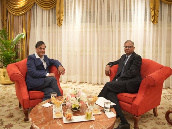 Assam Chief Minister Himanta Biswa Sarma meets Chairman of Tata Companies N Chandrasekharan (Photo/@himantabiswa)