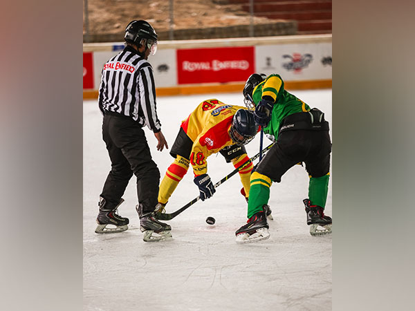 Players in action during Ice Hockey League in Ladakh (Photo: IHL)