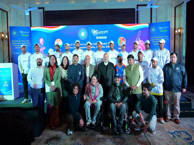India's Differently-Abled Cricket team during send off ceremony (Image: DCCI)