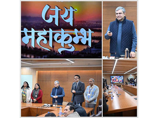 Union Minister Ashwini Vaishnaw launches pair of Mahakumbh songs. (Photo/ANI)