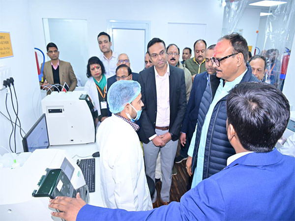 Uttar Pradesh Dy CM Brajesh Pathak at the Central Hospital on Wednesday. (Photo/ANI) 