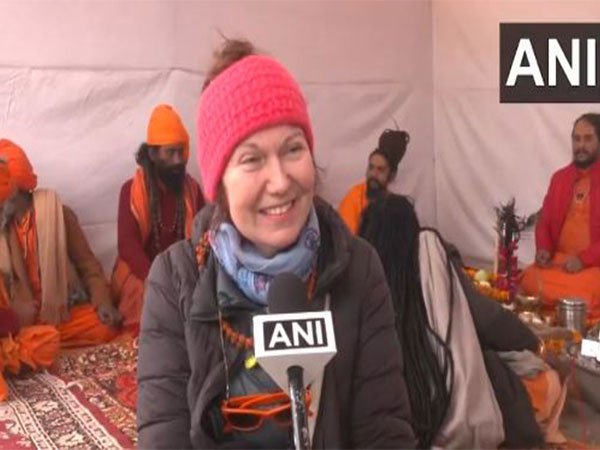 Pascal, a French woman who has come to attend Kumbh (Photo/ANI)
