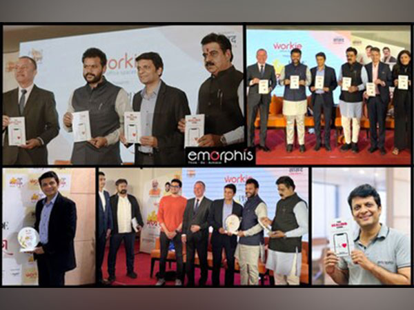 Nilesh Maheshwari, Founder & CEO of Emorphis Technologies and Emorphis Health, receiving the Pride of MP award and launching his book, The Healing Code.