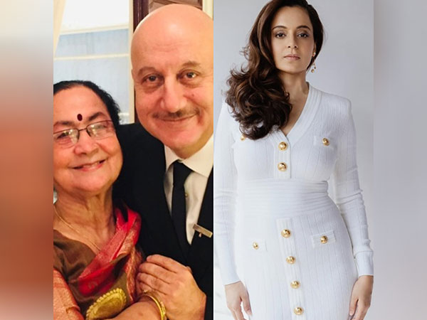 Anupam Kher, his mother and Kangana Ranaut (Image Source: Instagram/@anupampkher/@kanganaranaut)