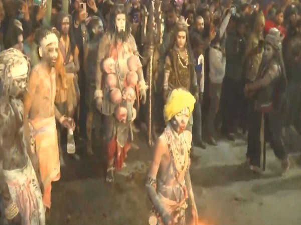 Aghori artists play Masaan Holi in Prayagraj (Photo/ANI)