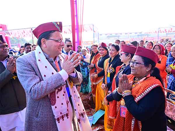 Chief Minister Pushkar Singh Dhami at the Uttarayan Kautik Fair (Photo/ANI) 